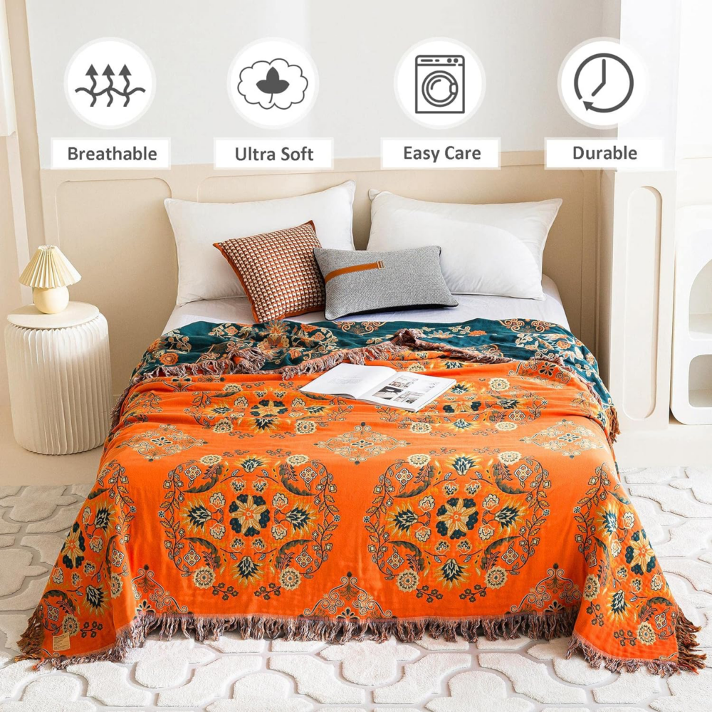 Ownkoti Pattern Reversible Quilt Flower Leisure Quilt - Image 8